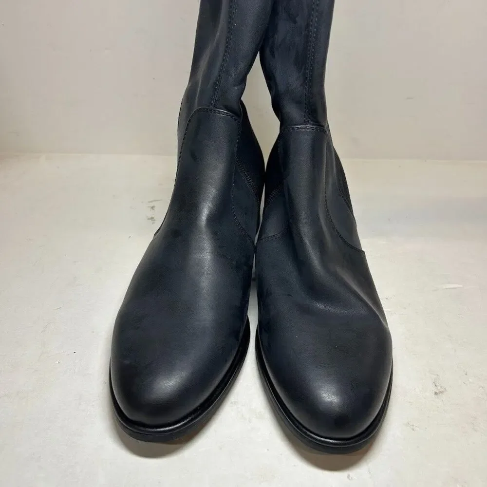 Marc Fisher Womens 8 M Black Faux Leather Terra Over The Knee Boots DISPLAY RW2